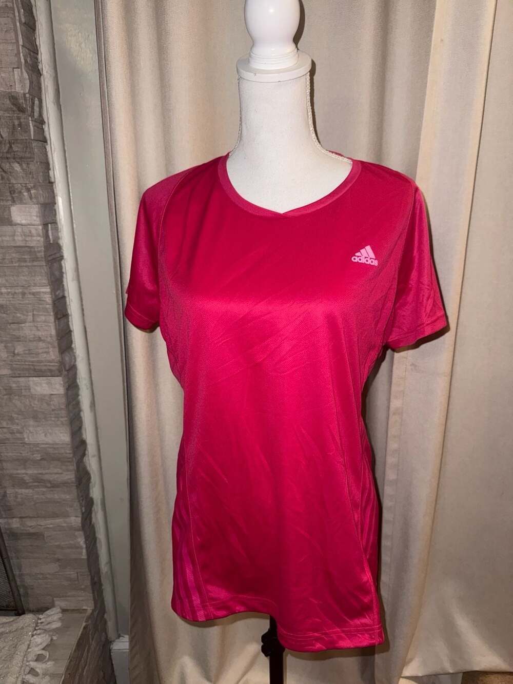 Adidas Climacool Athletic Shirt Size XL Pink Short Sleeve